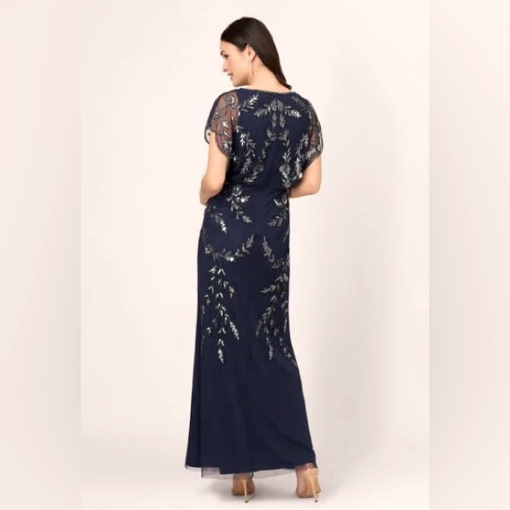 Adrianna Papell Studio Black Beaded Gown - Picture 7 of 14